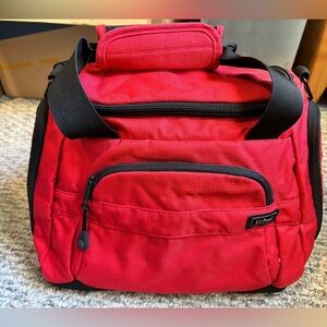 L.L. Bean Red Mini Duffel Bag with Black Accents